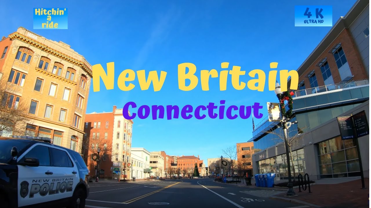 New Britain Ct (drive thru )   New Britain Connecticut  4K Travel Video