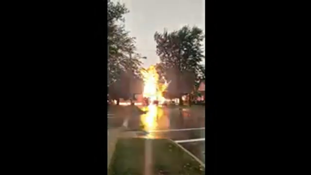 Power out in Findlay, Ohio, on West Hardin Street where a transformer blew