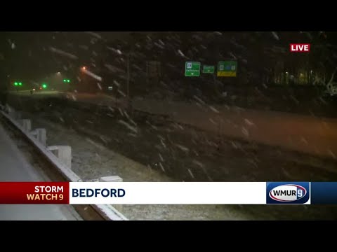 Snow coming down in southern New Hampshire