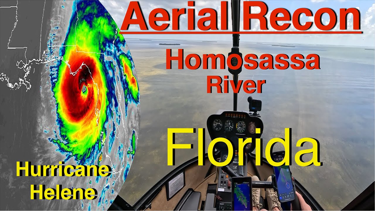 Helicopter View: Hurricane Helene Flooding Homosassa River Florida