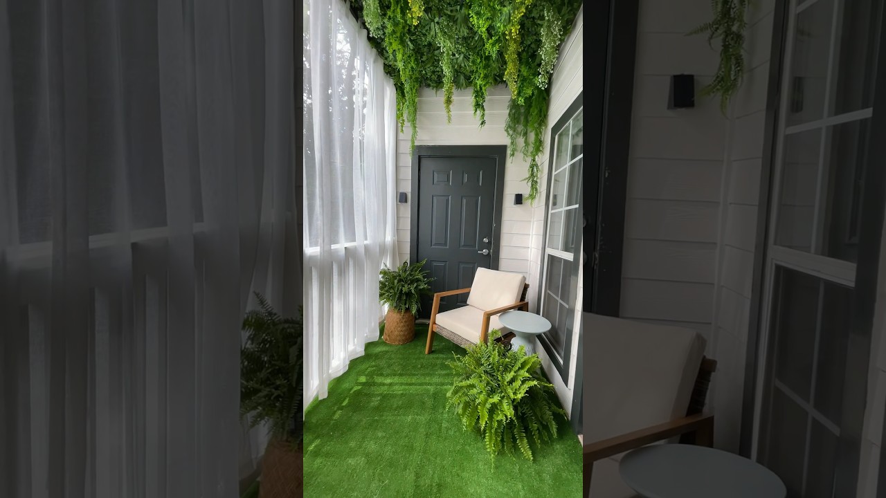 This apartment balcony makeover 🤩 #balconydecorideas #balconydecoration #gardenceiling