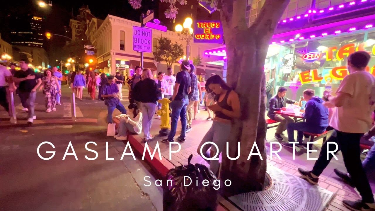 🇺🇸 Gaslamp Quarter in San Diego, California 2023 Walking Tour | 🎧 Binaural Audio